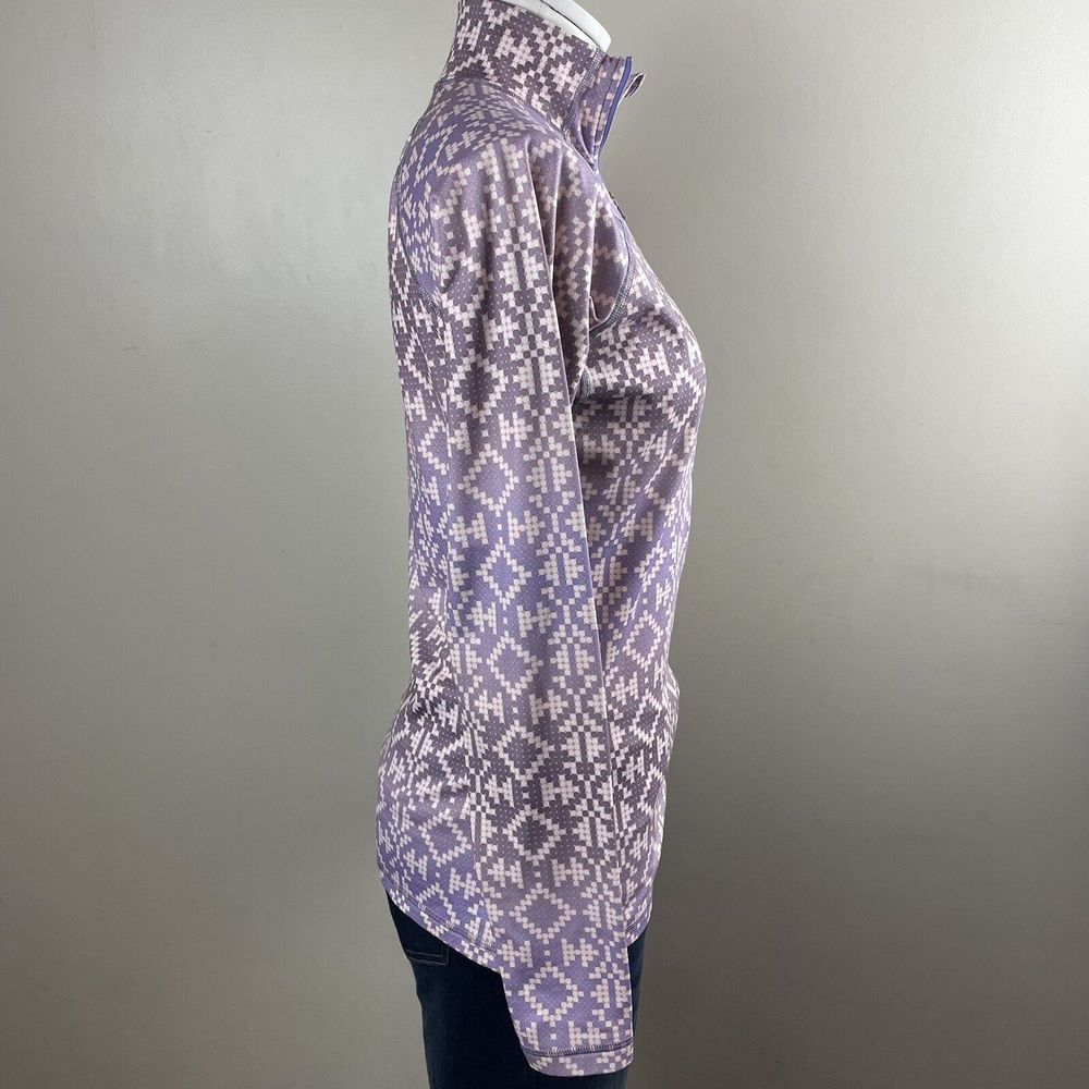 NIKE Women Medium PRO MICROFLEECE LINED 1/2 ZIP PURPLE OMBRE GEOMETRIC JACKET - Picture 4 of 9